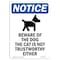 Signmission OSHA Notice, 5" Height, Beware Of The Dog Sign With Symbol, 5" X 3.5", Portrait OS-NS-D-35-V-10349 - alternate 1